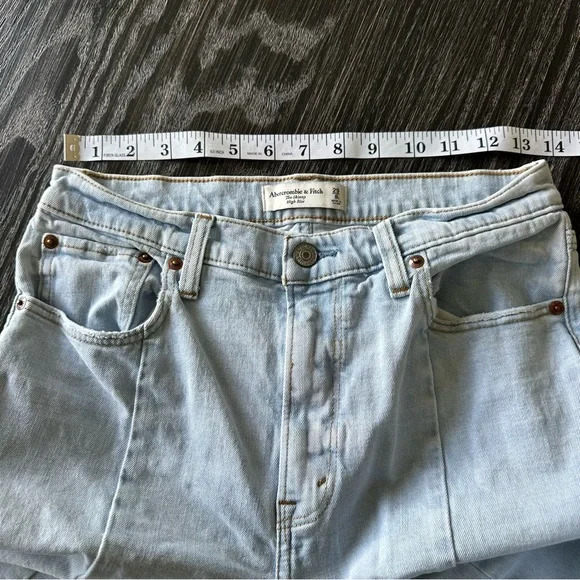 Abercrombie & Fitch The Skinny High Rise 90s Split Hem Denim Jean, 29/8 Long - Picture 8 of 12